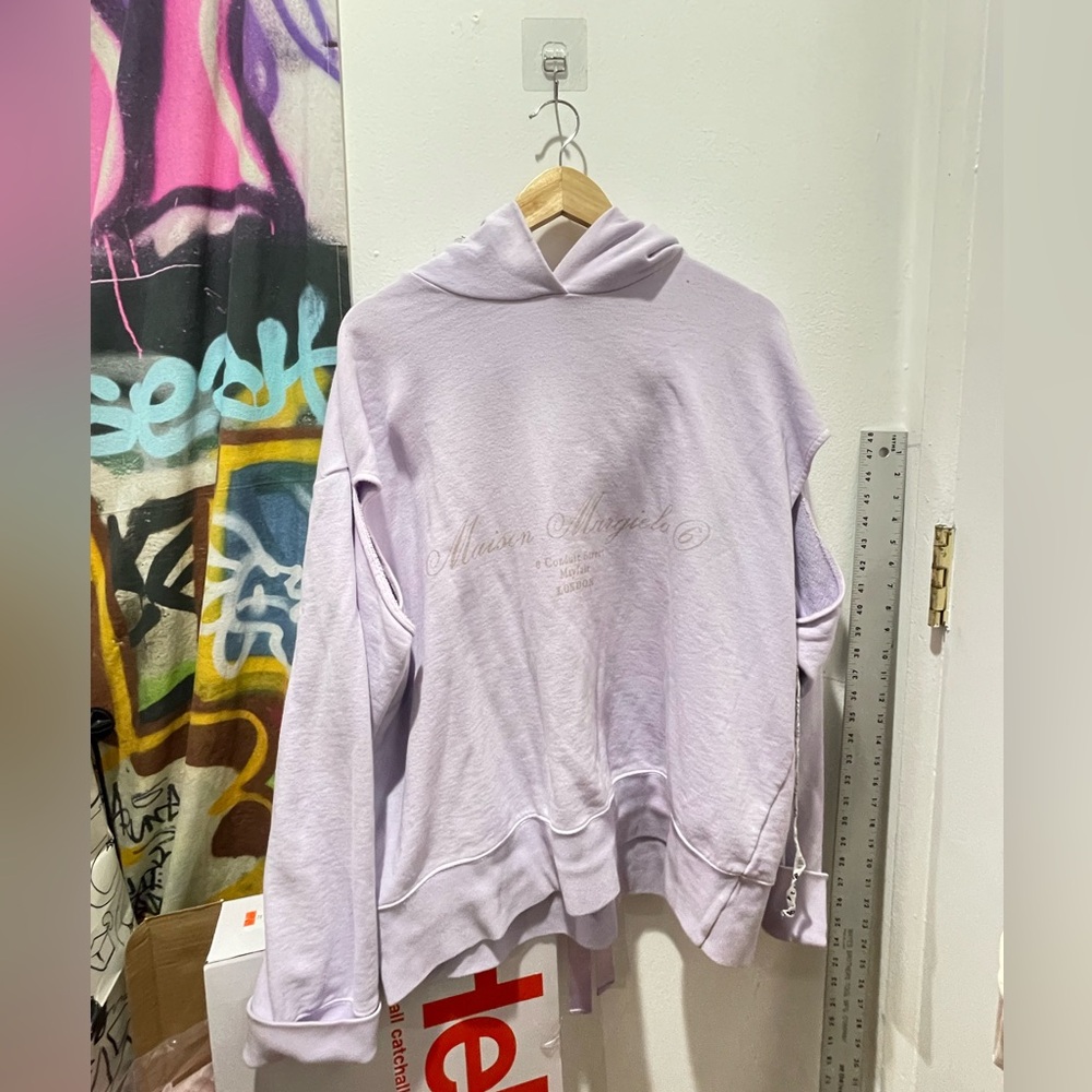 MM6 Maison Margiela Purple Lilac hoodie With Ribbon tie Unisex XL Mens Lg
